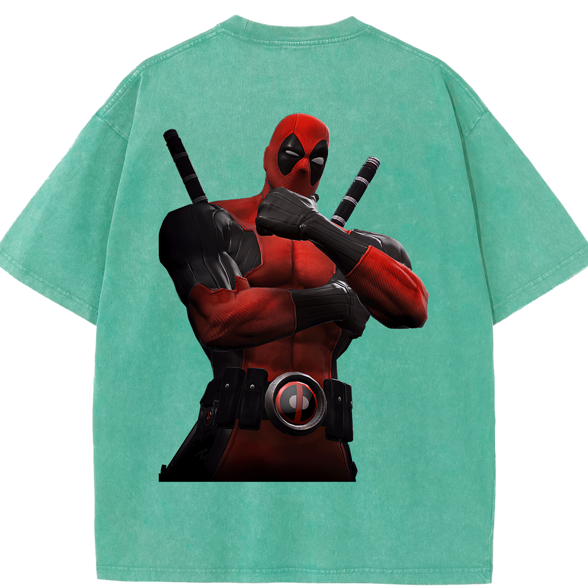 （画像用） Deadpool デッドプール 綿100% ヴィンテージ風 半袖Tシャツ（背面プリント）